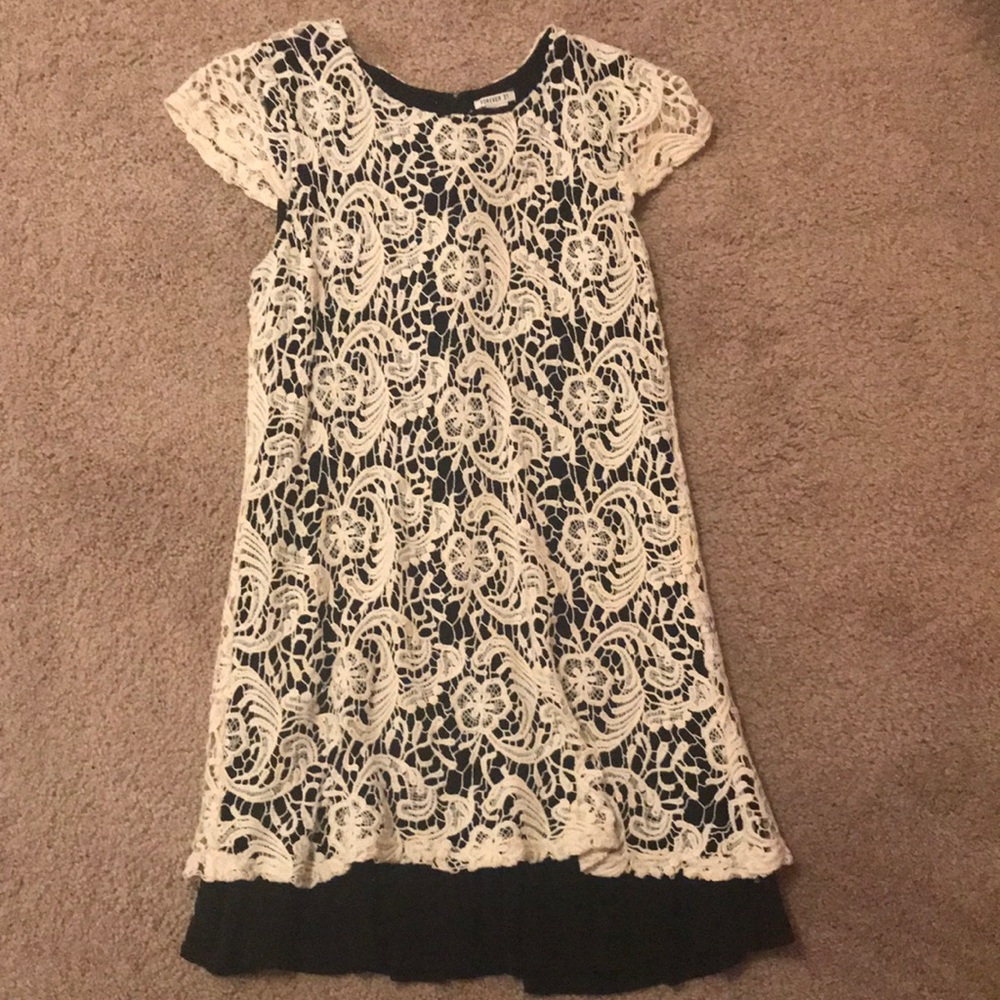 Black dress with lace overlay